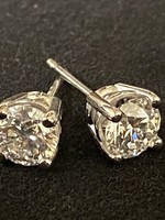 ROBINETTE JEWELERS 14KW Lab-Created Diamond Stud Earrings 1CTTW