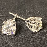 QUALITY GOLD OF CINCINNATI INC 14KW Lab-Created Diamond Stud Earrings 2/3CTTW