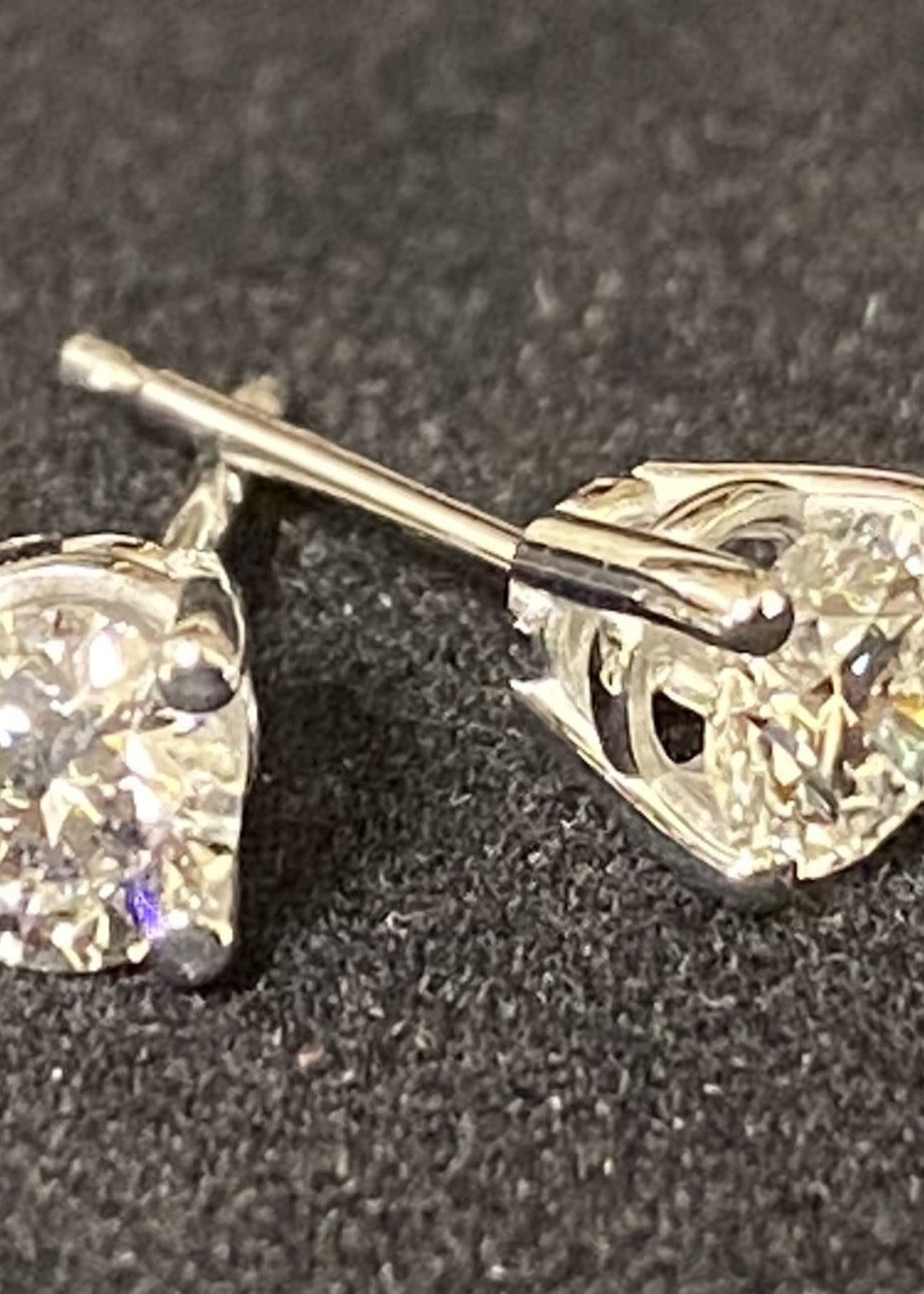 ROBINETTE JEWELERS 14KW Lab-Created Diamond Stud Earrings 2/3CTTW