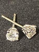 ROBINETTE JEWELERS 14KW Lab-Created Diamond Stud Earrings 1/3CTTW