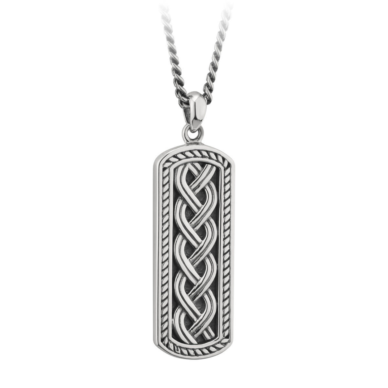 SOLVAR LIMITED Sterling Silver Oxidized Celtic Ingot Pendant w/ Chain