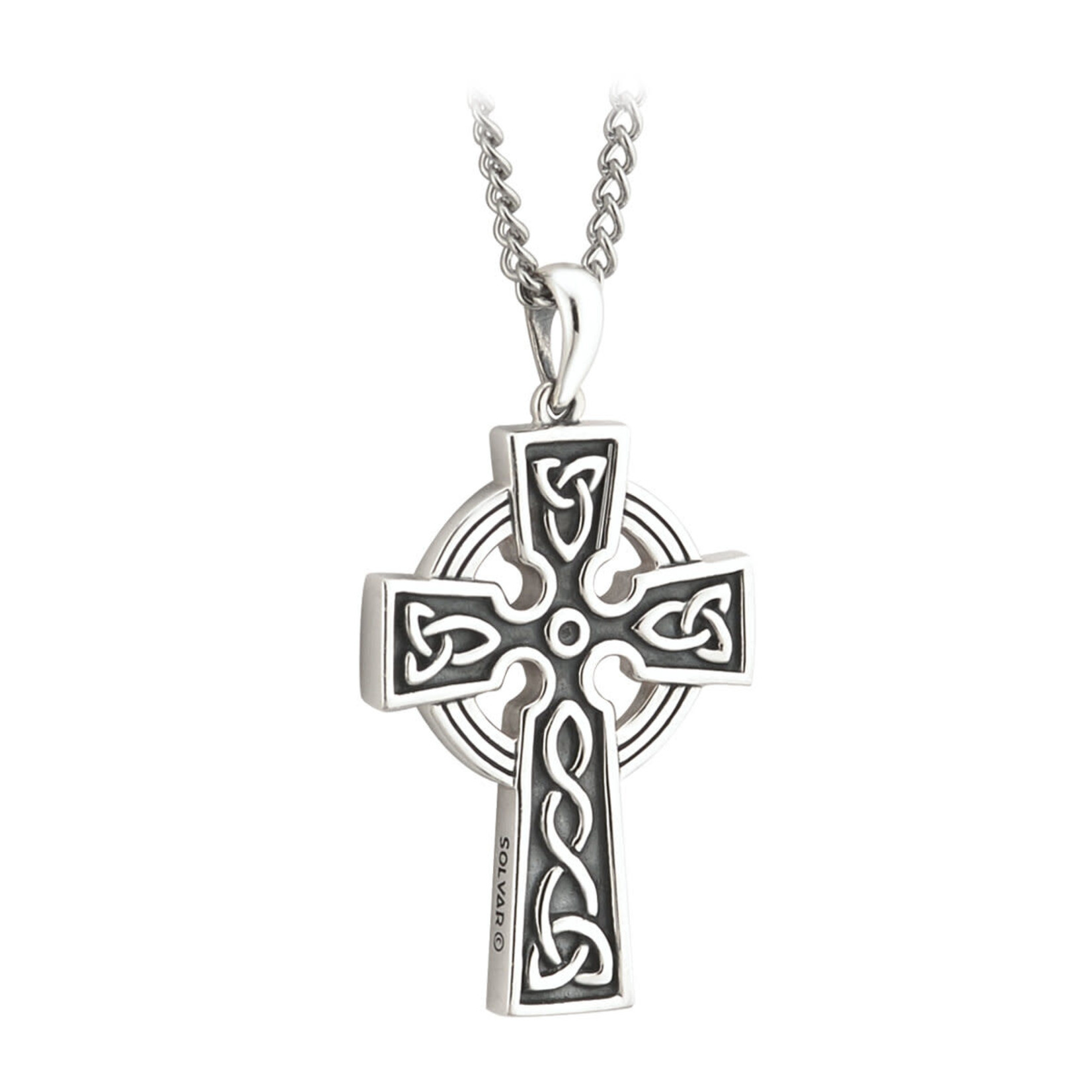 SOLVAR LIMITED Sterling Silver Double Sided Oxidized Cross w/Chain