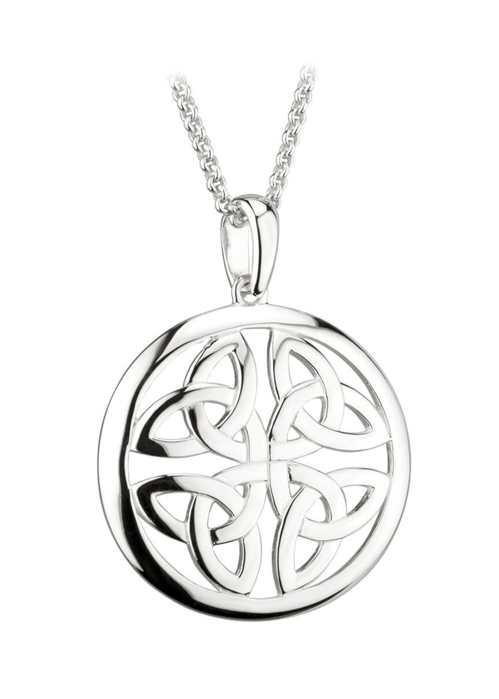 SOLVAR LIMITED Sterling Silver Round Trinity Knot Pendant w/Chain