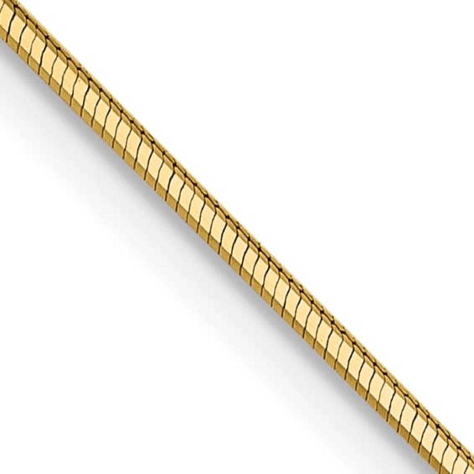 Leslies Real 14kt Yellow Gold .8 mm D/C Octagonal Snake Chain; 20 inch 