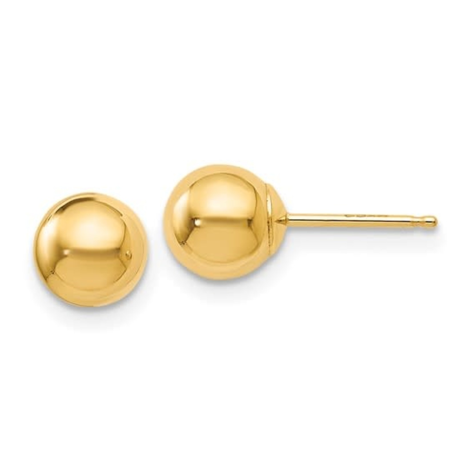 LESLIE'S 14K 6mm Gold Ball Earrings