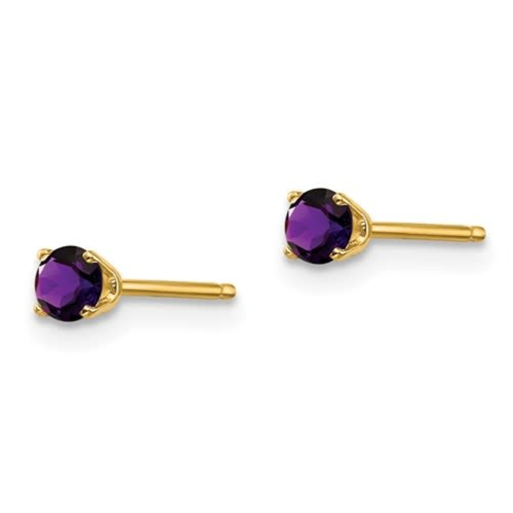 QUALITY GOLD OF CINCINNATI INC 14K 3mm Amethyst Earrings