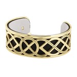 SOLVAR LIMITED Celtic Knot Gold Plated Cuff Bangle