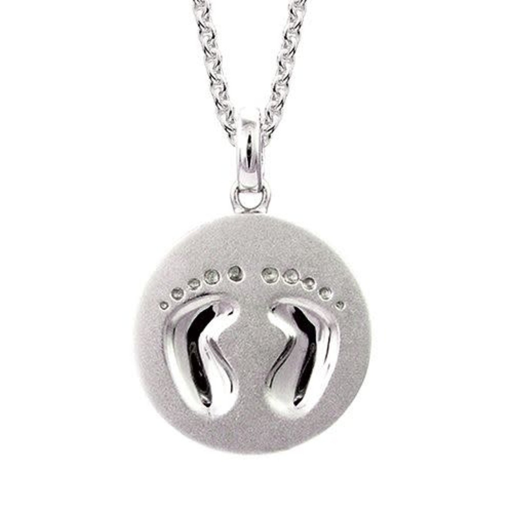 THE BERCO COMPANY, INC. Sterling Silver Round Footprint Pendant