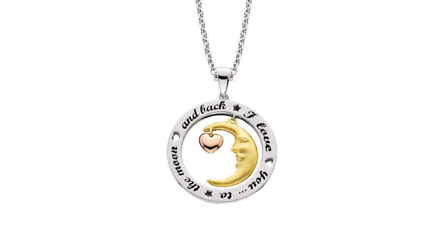 Honolulu Jewelry Company Sterling Silver I Love You 2 The Moon & Back Moon with Hanging CZ Heart Necklace Pendant and 18 Box Chain Honolulu Jewelry Company Sterling Silver I Love You 2 The Moon & Back Moon with Hanging CZ Heart Necklace Pendant and 18 Box Chain