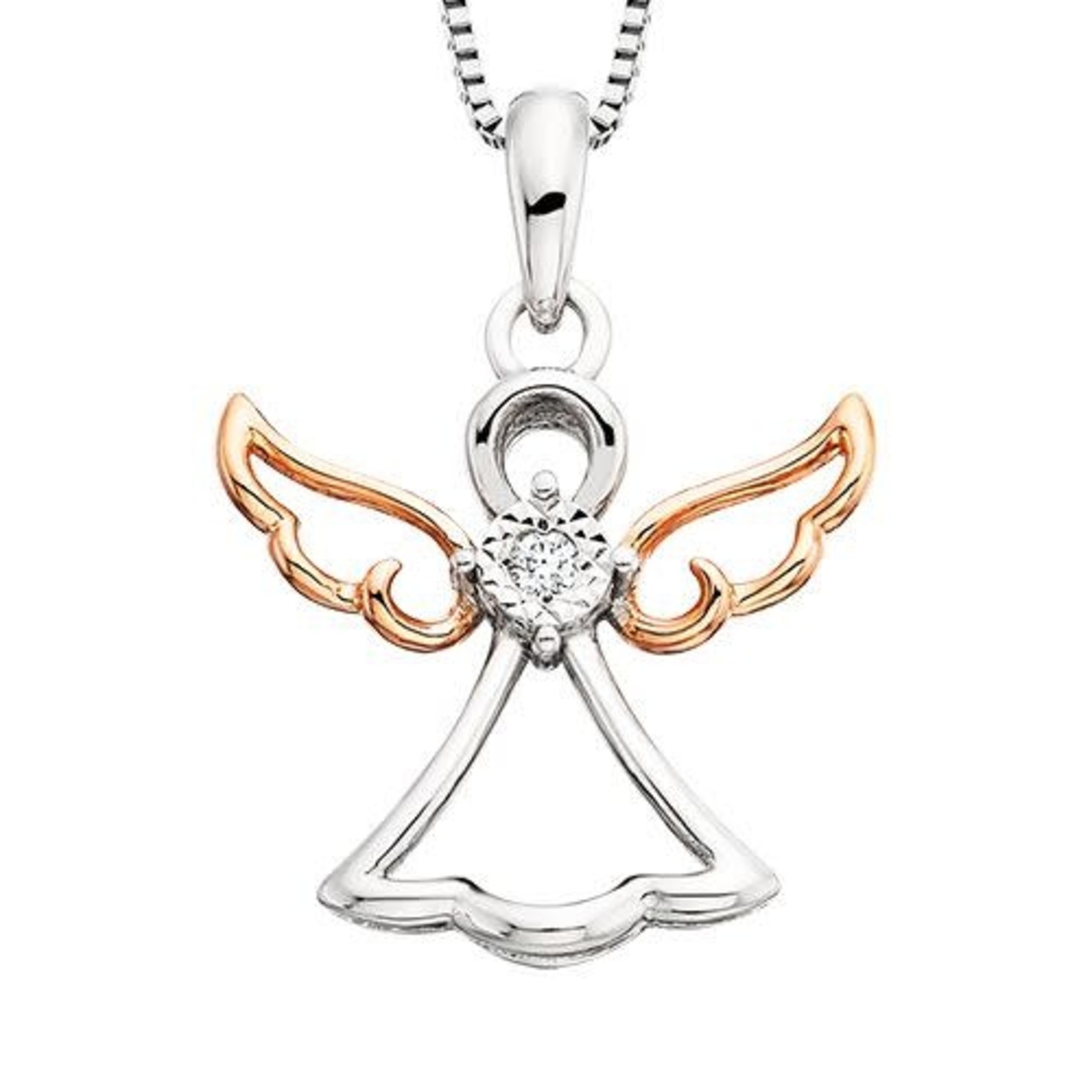 THE BERCO COMPANY, INC. Sterling Silver Angel w/ Diamond 0.02ct.