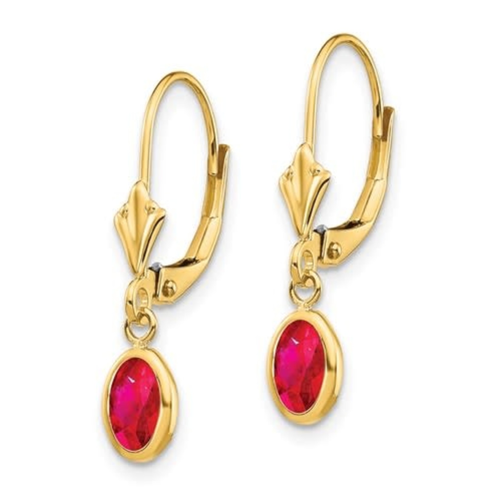 QUALITY GOLD OF CINCINNATI INC 14K Ruby Leverback Earrings