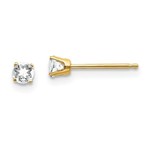 QUALITY GOLD OF CINCINNATI INC 14K 3mm White Topaz Earrings