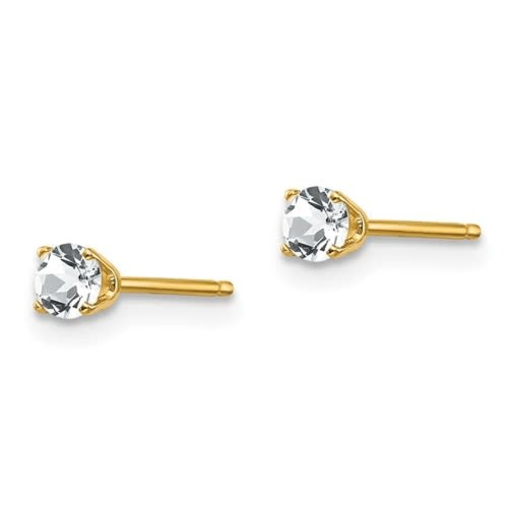 QUALITY GOLD OF CINCINNATI INC 14K 3mm White Topaz Earrings