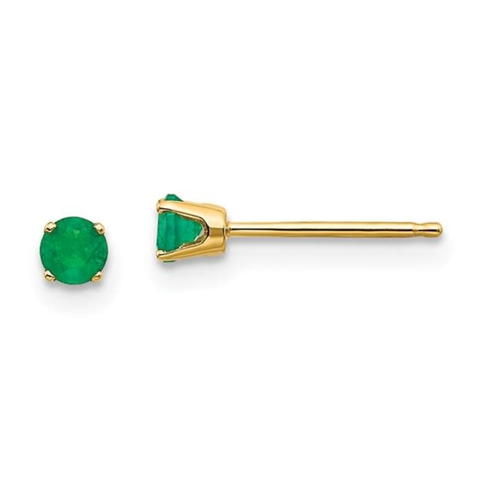 QUALITY GOLD OF CINCINNATI INC 14K 3mm Emerald Earrings