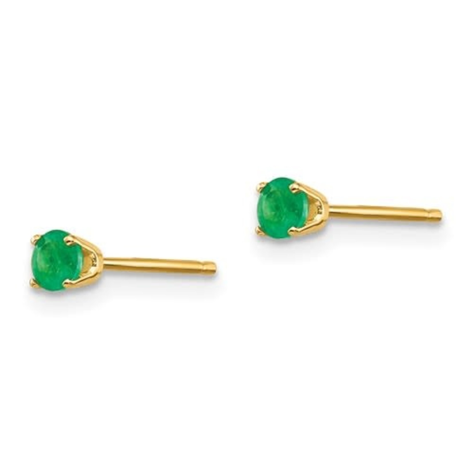 QUALITY GOLD OF CINCINNATI INC 14K 3mm Emerald Earrings