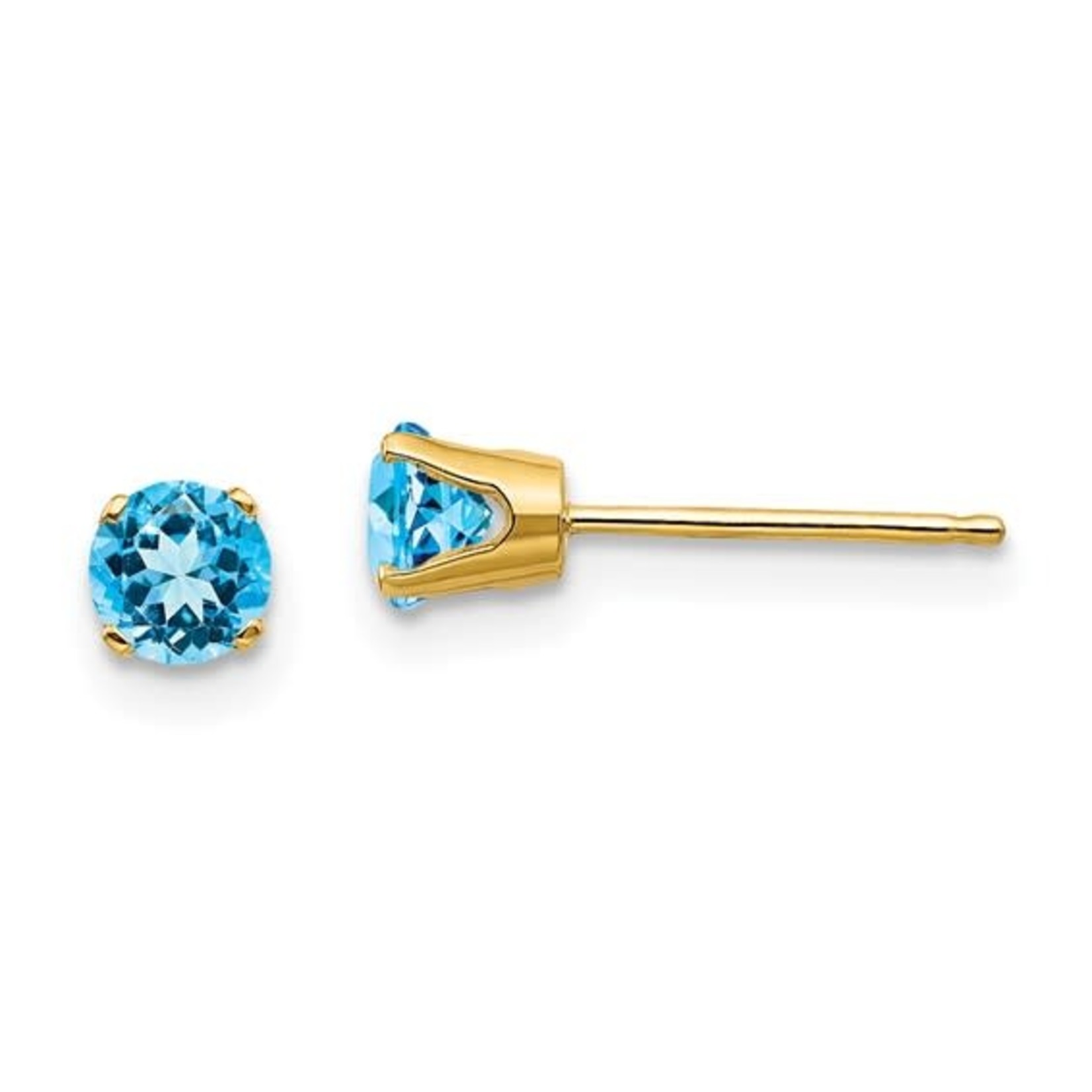 QUALITY GOLD OF CINCINNATI INC 14K 4mm Blue Topaz Earrings