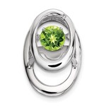 QUALITY GOLD OF CINCINNATI INC Sterling Silver Rhodium Plated Dancing Peridot Pendant w/Chain