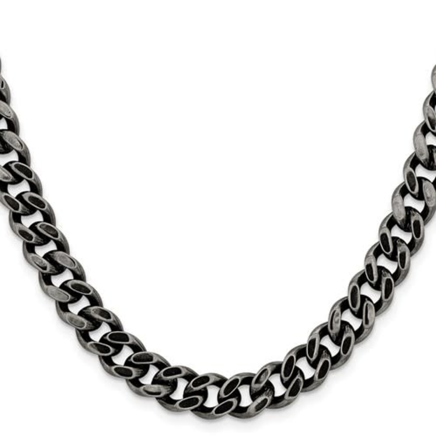 QUALITY GOLD OF CINCINNATI INC 20" Stainless Steel Oxidized 9.25mm Curb Chain