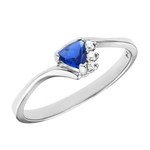 A.NEAL ORIGINALS 10KW Lab Created Sapphire and 3 Diamond Ring
