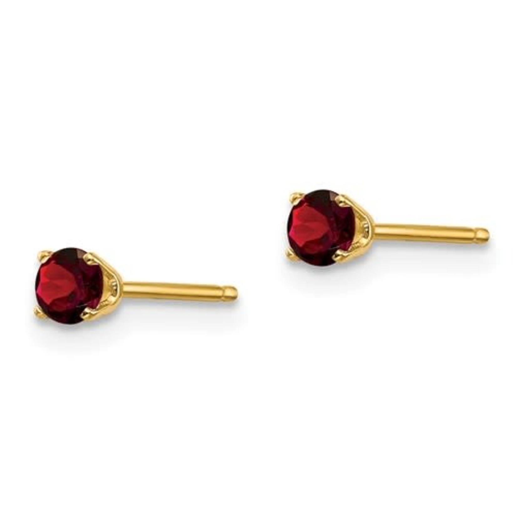 QUALITY GOLD OF CINCINNATI INC 14K 3mm Garnet Earrings