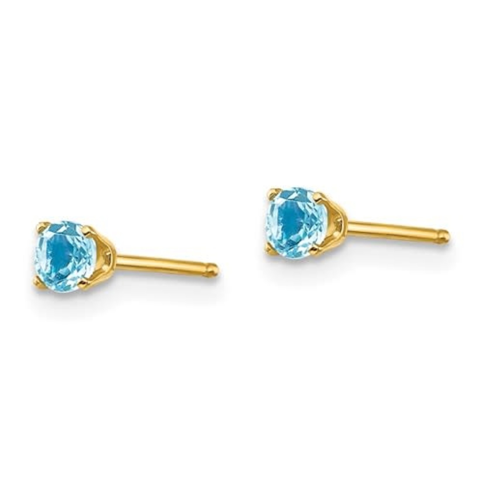 QUALITY GOLD OF CINCINNATI INC 14K 3mm Blue Topaz Earrings