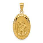 QUALITY GOLD OF CINCINNATI INC 14K Oval Saint Christopher Medal 2.86g