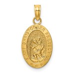 QUALITY GOLD OF CINCINNATI INC 14K Oval Saint Christopher Medal