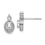 QUALITY GOLD OF CINCINNATI INC Sterling Silver Rhodium Plated White Topaz and Diamond Earrings