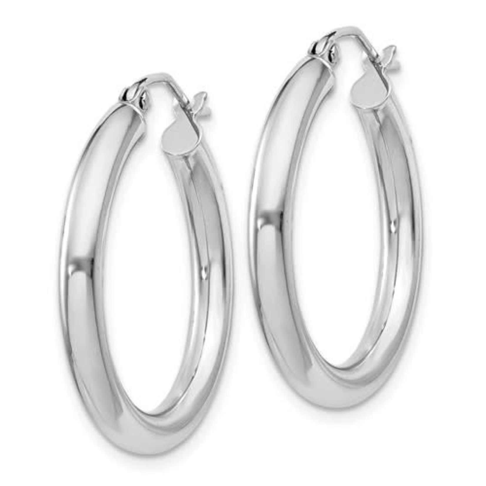 QUALITY GOLD OF CINCINNATI INC Sterling Silver Rhodium Plated Plain Hoops 25x3mm