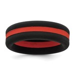 QUALITY GOLD OF CINCINNATI INC Silicone Black w/Red Center Line 7.5mm Band size 13