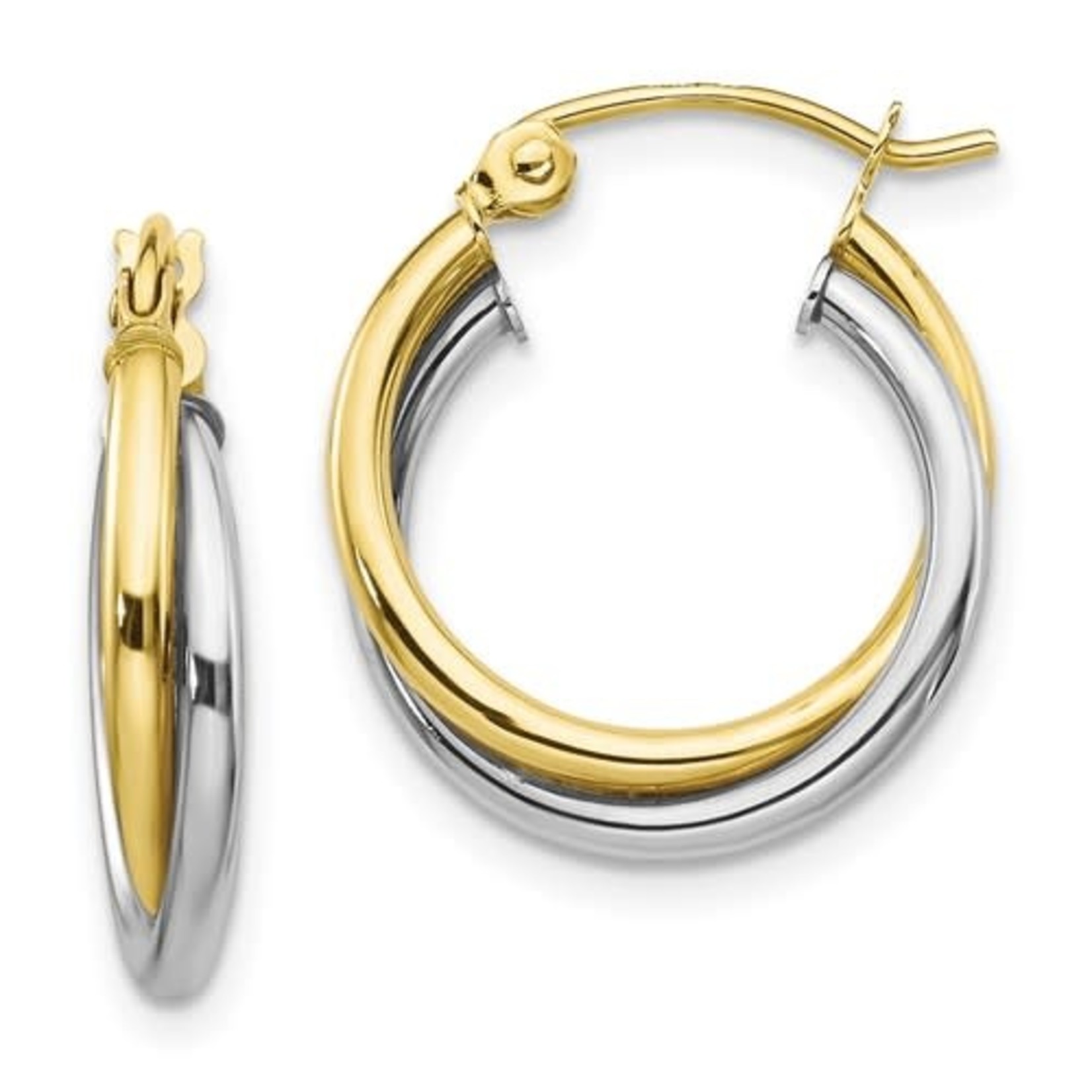 QUALITY GOLD OF CINCINNATI INC 10KTT Twist Hoop Earrings