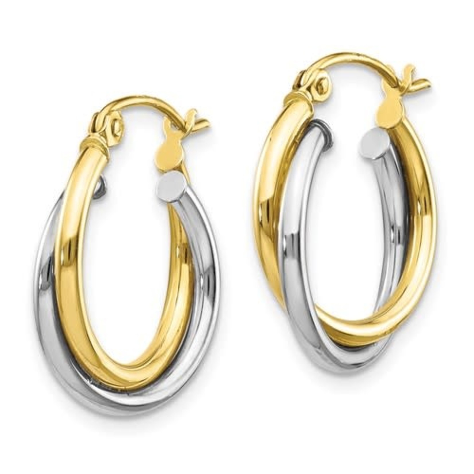 QUALITY GOLD OF CINCINNATI INC 10KTT Twist Hoop Earrings