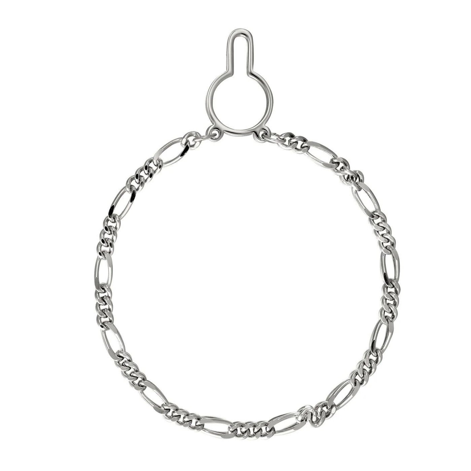 LEGERE Rhodium Plated Figaro Tie Chain