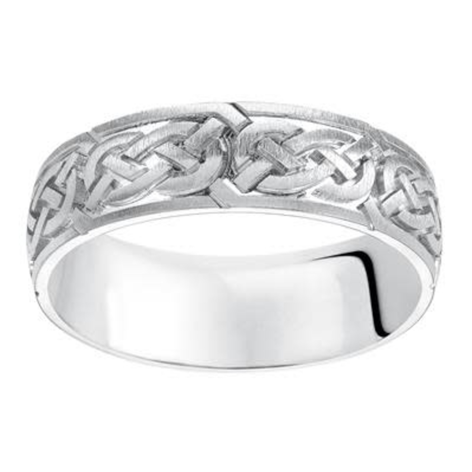 FREDERICK GOLDMAN, INC. 14KW 6.5mm Celtic Knot Carve Band sz10.5