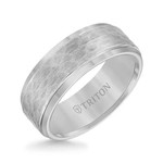 Triton Grey Tungsten Carbide 8mm Hammered Band sz10