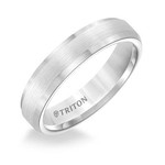 Triton White Tungsten Carbide 5mm Beveled Edge Band sz10