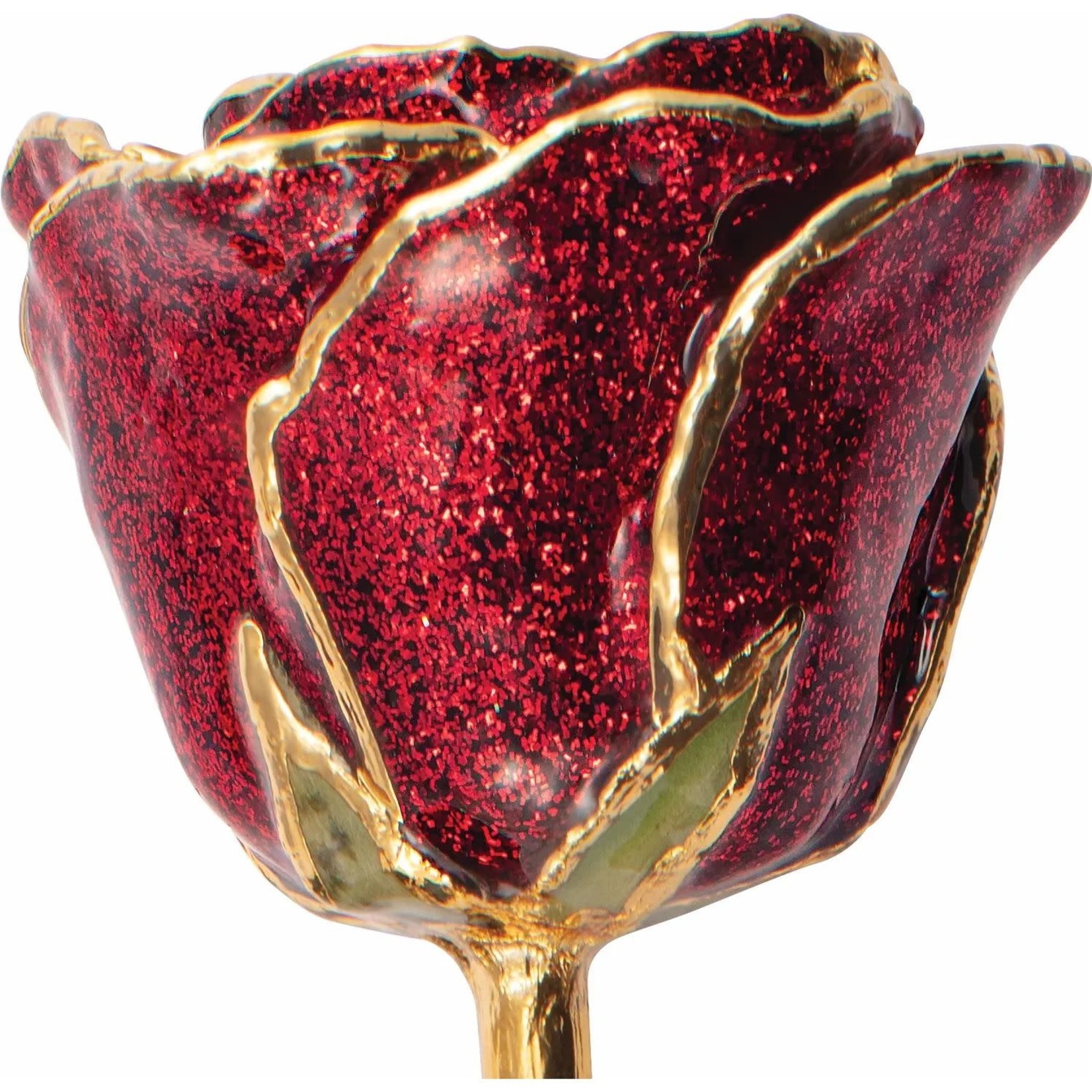 STULLER INC. Lacquer Dipped 24K Gold Trimmed Sparkle Ruby Rose