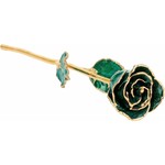 STULLER INC. Lacquer Dipped 24K Gold Trimmed Sparkle Emerald Rose