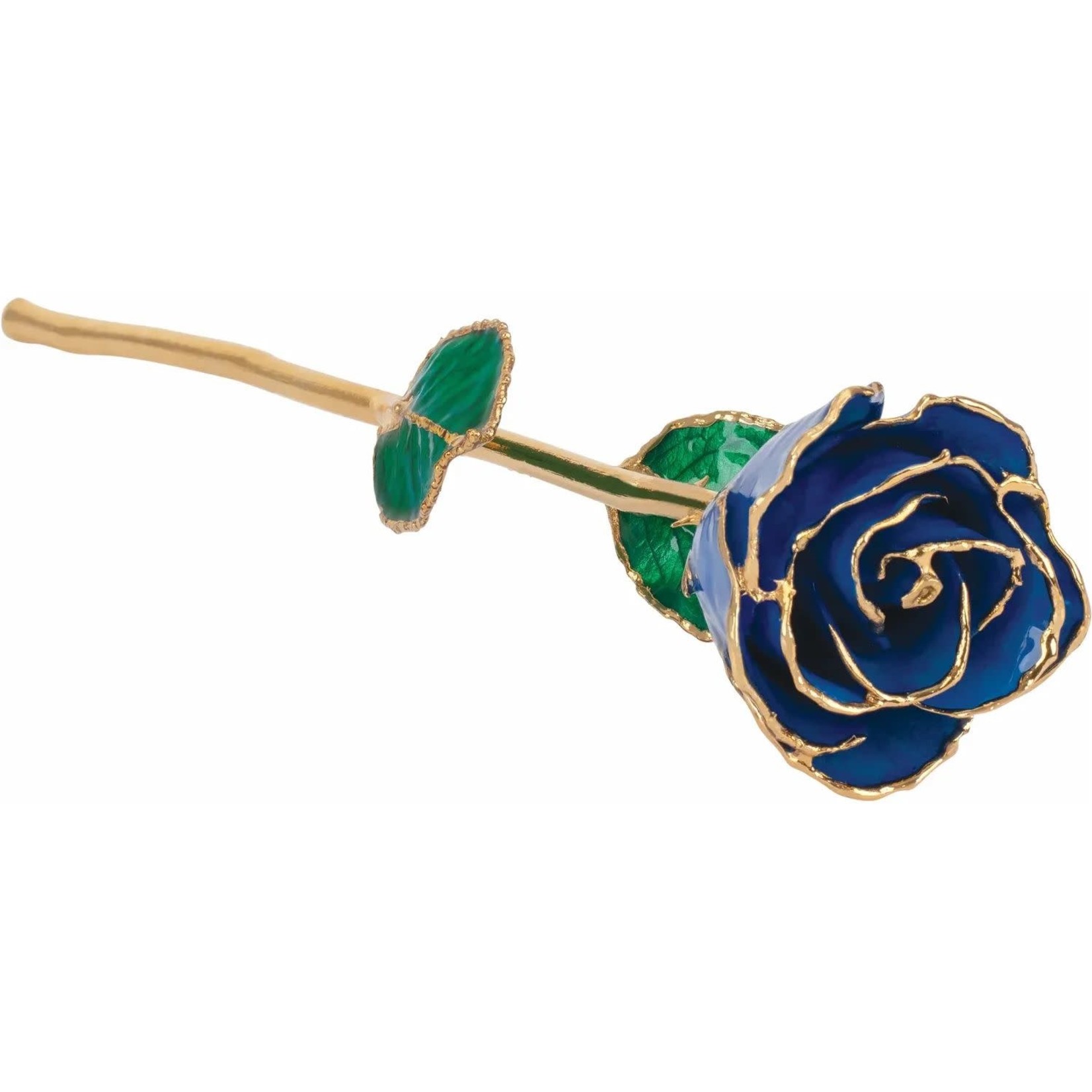 STULLER INC. Lacquer Dipped 24K Gold Trimmed Blue Sapphire Rose