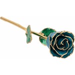 STULLER INC. Lacquer Dipped 24K Gold Trimmed Blue Zircon Rose