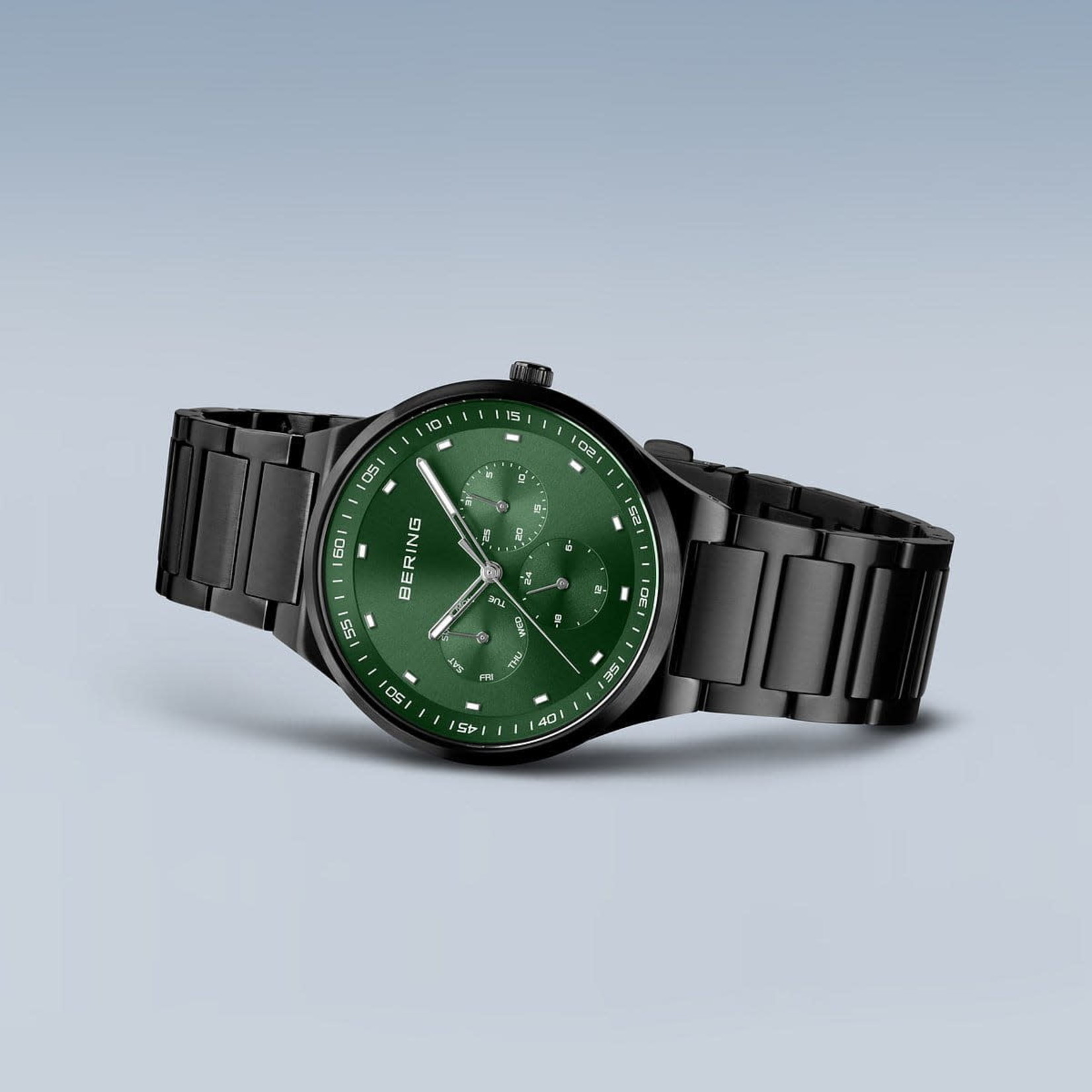 BERING Bering Black Stainless Steel Classic w/Green Dial, Day, Date & 24  Hour