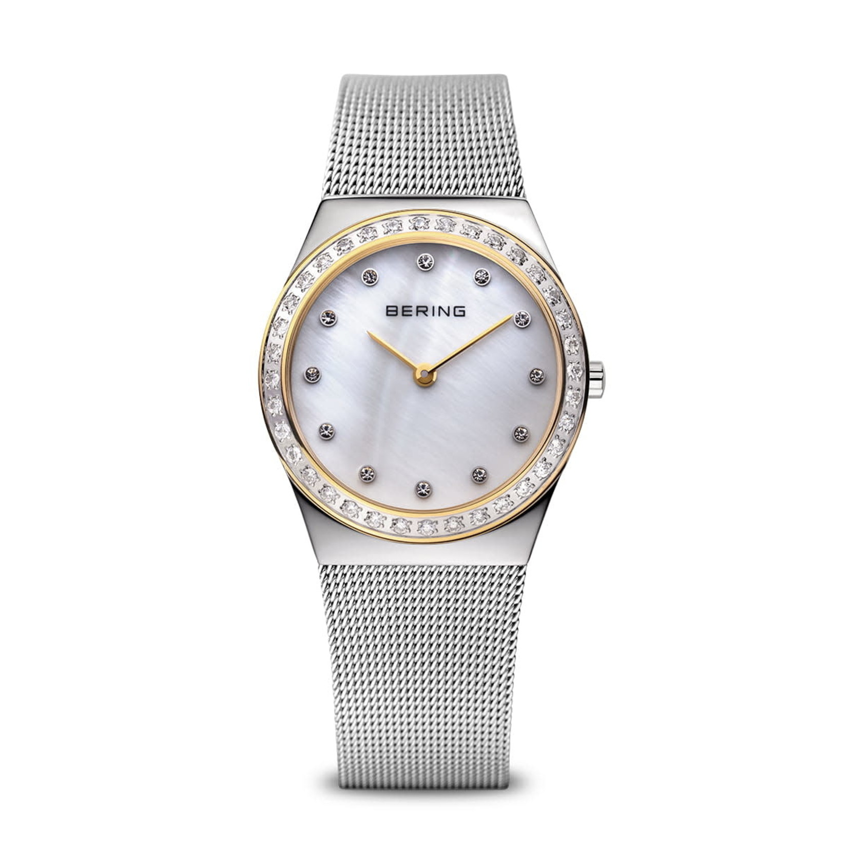 BERING Bering Classic Stainless Steel Ultra Slim w/Swarovski Crystals & MOP Dial