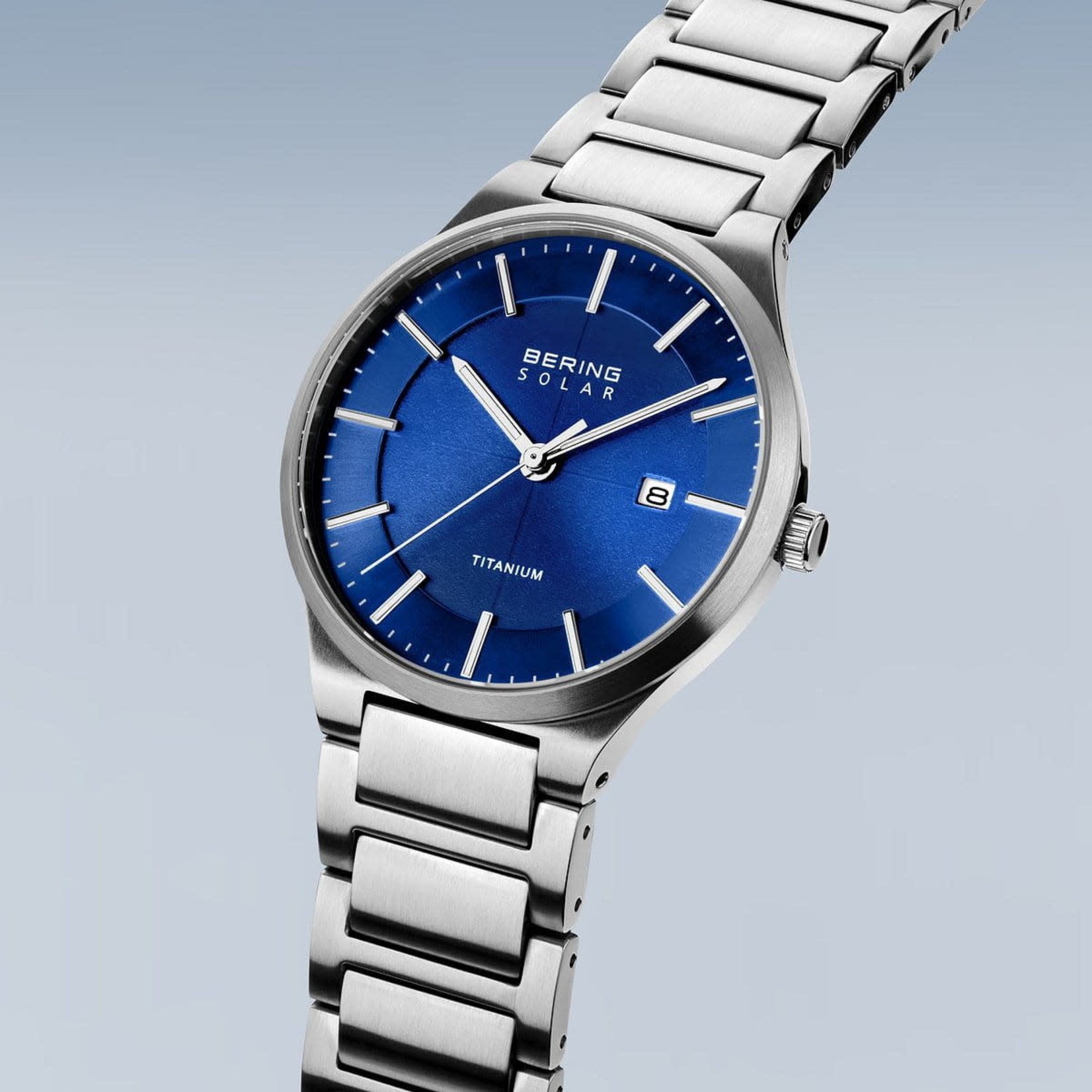 BERING Bering Titanium Solar Watch w/Blue Dial & Date