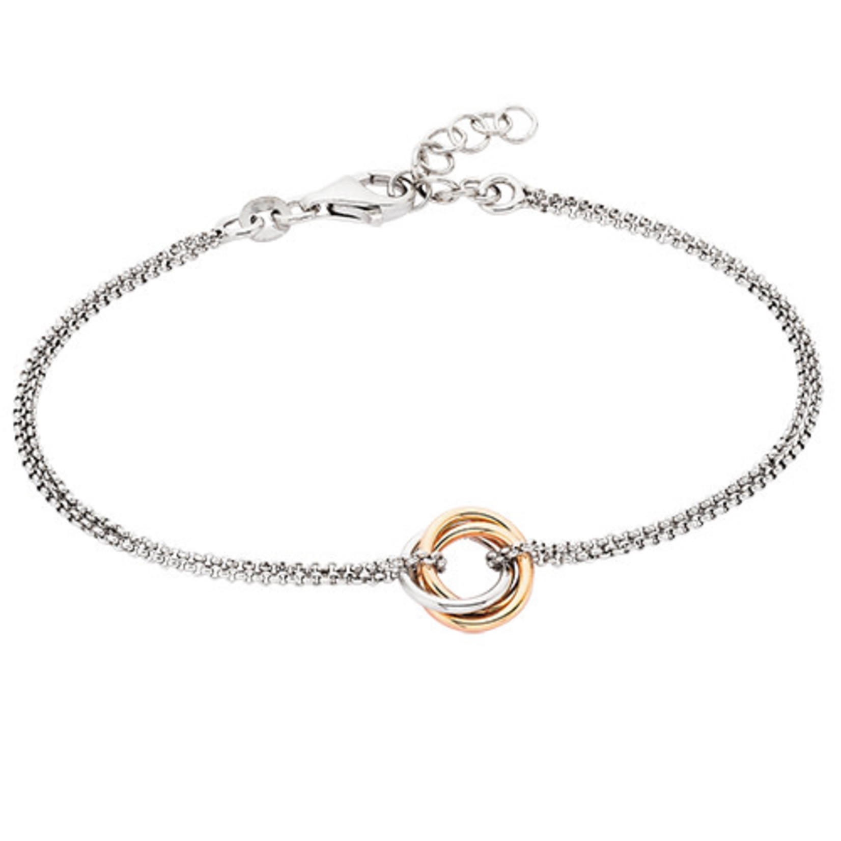 Sterling Silver Rose Gold Plate Love Knot Bracelet Robinette Jewelers