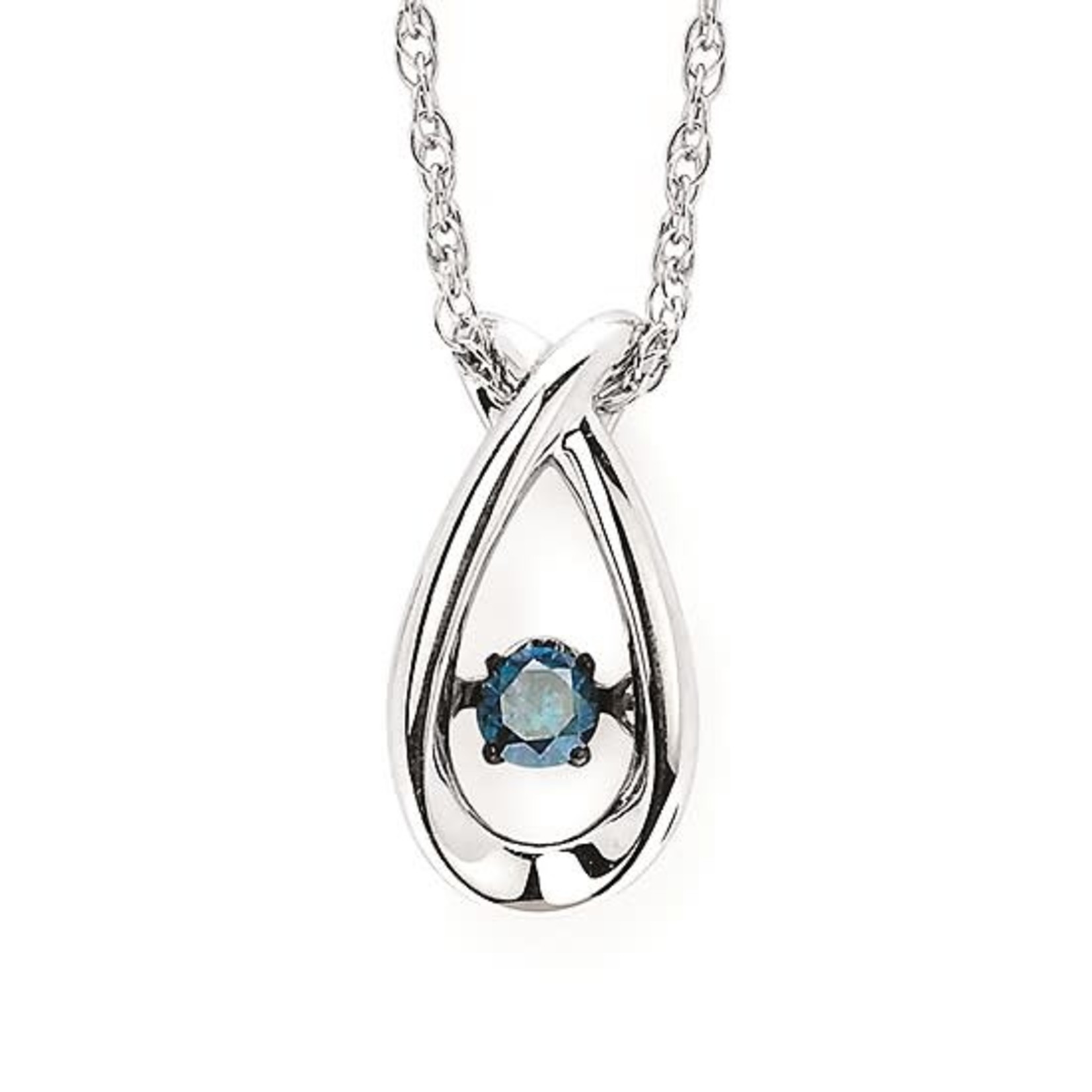 OSTBYE & ANDERSON Sterling Silver 0.07ct Blue Treated Diamond Necklace