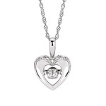 OSTBYE & ANDERSON Sterling Silver 4 Diamond Heart Pendant