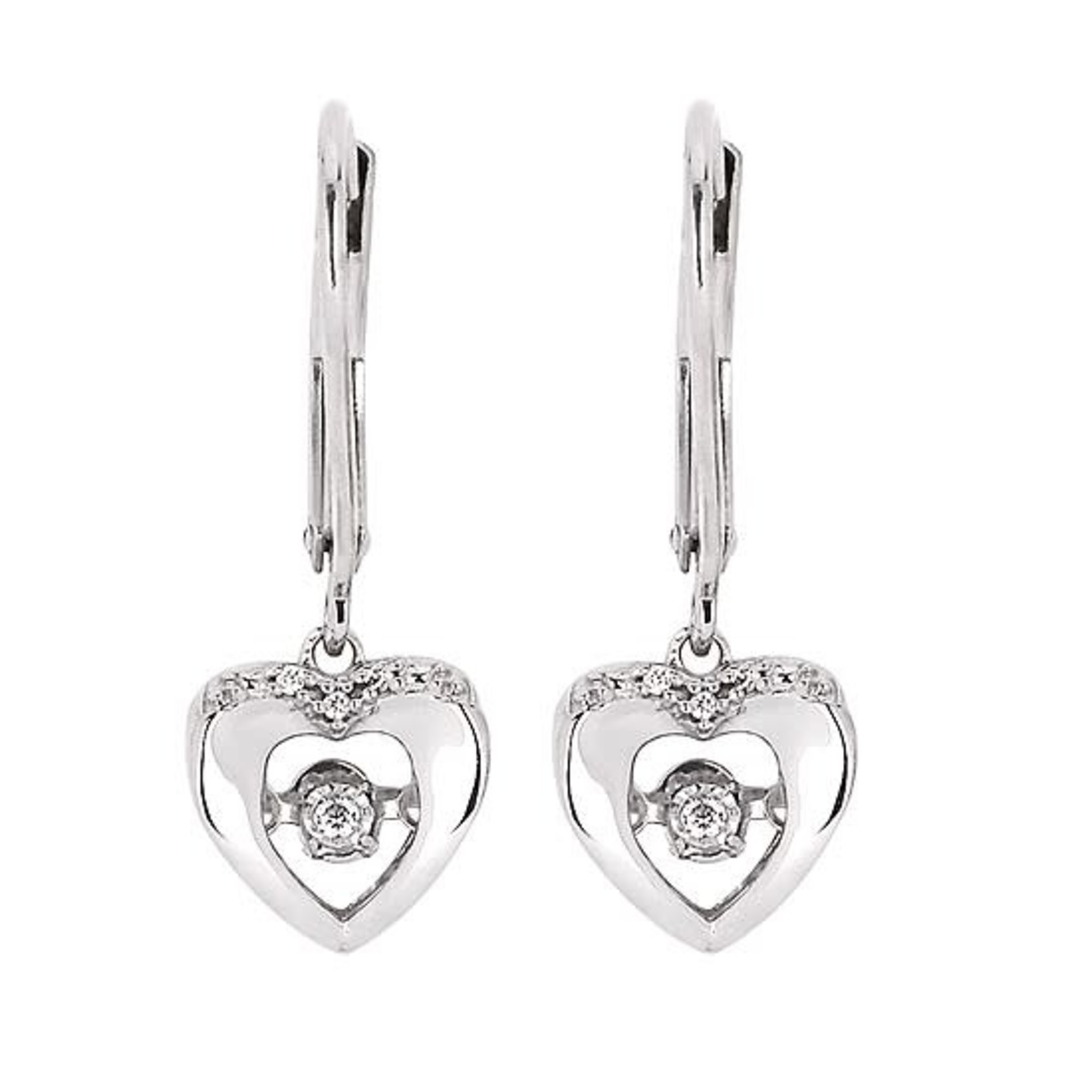 OSTBYE & ANDERSON Sterling Silver 4 Diamond Heart Earrings