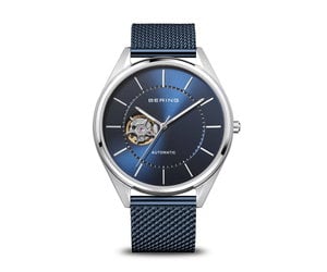 Bering Stainless Steel Automatic w/ Blue Dial & Mesh Band