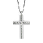 LEGERE Stainless Steel Cross with Diamond