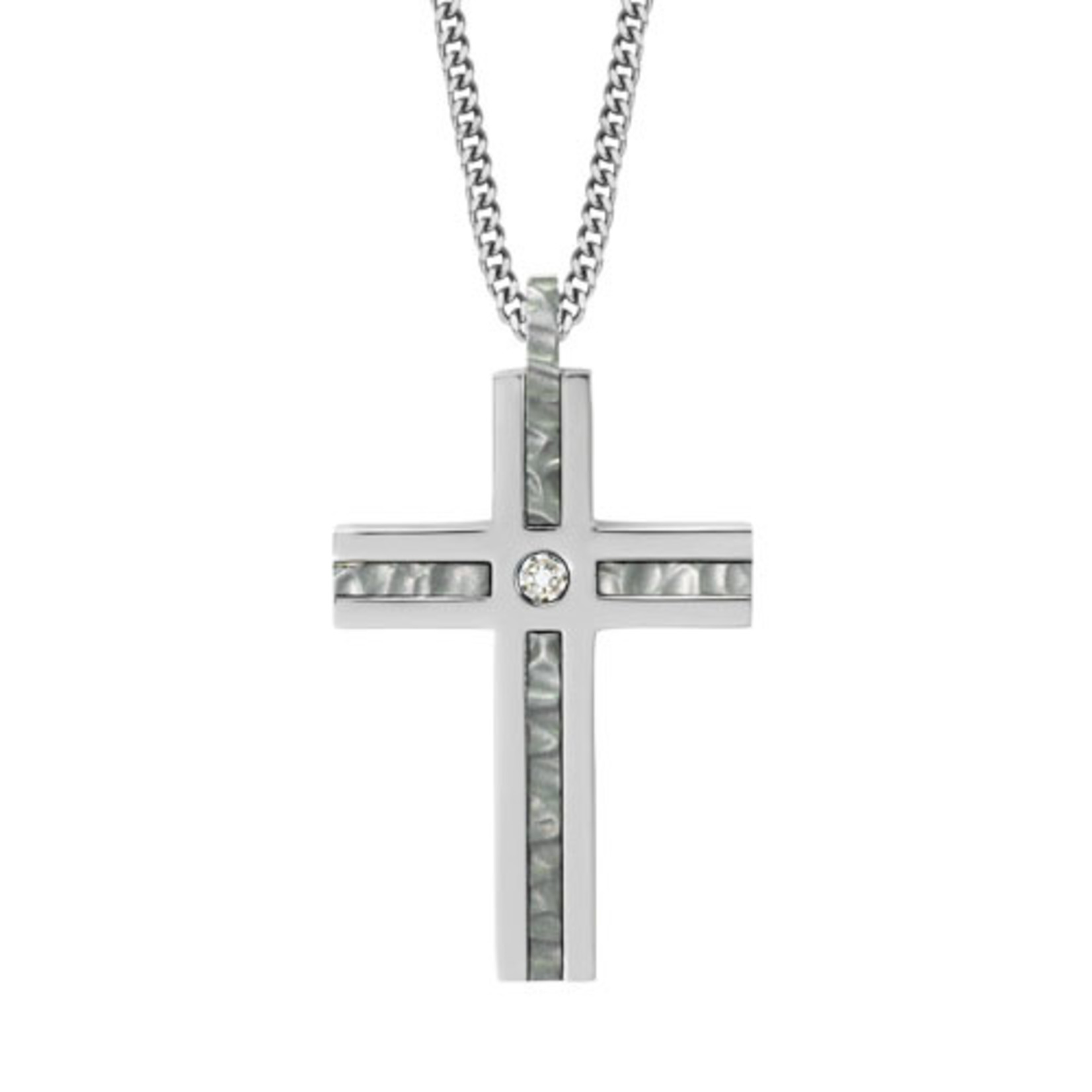 LEGERE Stainless Steel Cross with Diamond
